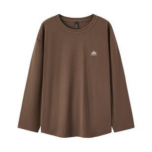 森马梅花系列长袖T恤女中长款纯棉印花2025秋季新款oversize上衣