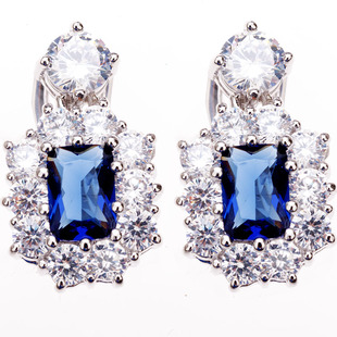 意大利高档显皮肤白翠绿耳夹无耳洞女轻奢高级感气质水晶耳环饰品