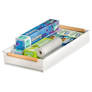 窄柜拉篮橱柜内抽拉式置物架单层侧装壁挂式厨房调味收纳抽屉盒