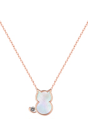 「乖巧猫咪」999纯银项链原创