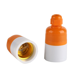 蓝白灯头E27螺口螺旋螺纹灯口灯座悬吊吊灯头LED灯泡防雨防水纯铜