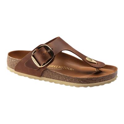 BIRKENSTOCK勃肯涂油皮夹趾拖鞋