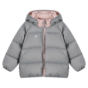 【鸿基除尘绒双面穿】允儿妈女童冬季户外羽绒服儿童连帽羽绒外套