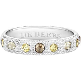 【礼物】戴比尔斯 Talisman 窄版18K白金半密镶戒指