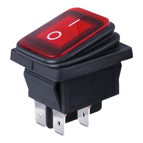 上开 上海永星防水船型开关KCD4 KCD2-21N-F 16A 4脚2档 红灯220V