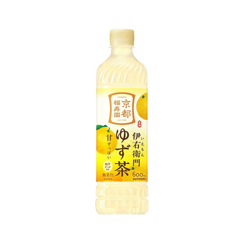 日本福寿园柚子绿茶600ml瓶装