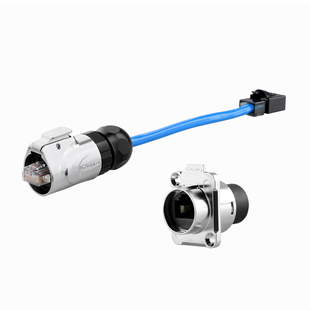 凌科rj45网络网线直通对接头LP16室外防水千兆工业延长插头连接器