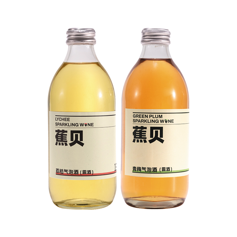 【荔枝青梅味】蕉贝气泡果酒328ml含白葡萄酒低度微醺果味利口酒