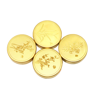 练字专用梅兰竹菊实心黄铜圆形镇纸摆件创意毛笔压纸国画书法用品