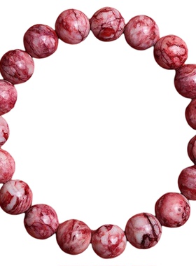 万山天然朱砂原矿石鸡血石打磨珠子手串男女手链本命年特别推荐