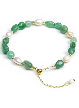 天然小清新东陵玉淡水珍珠手链