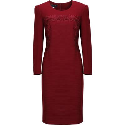 靓诺秋冬打底裙子红色绣花洋气