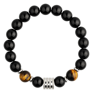 黑曜石手链男款高级感男士手串男潮配饰串珠复古转运珠男生手镯