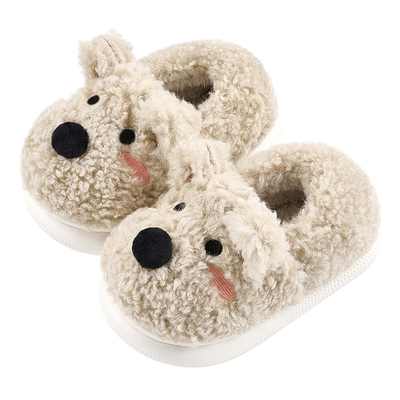 儿童棉拖鞋男童女童冬季室内包跟女孩可爱2岁宝宝家居毛毛绒棉鞋