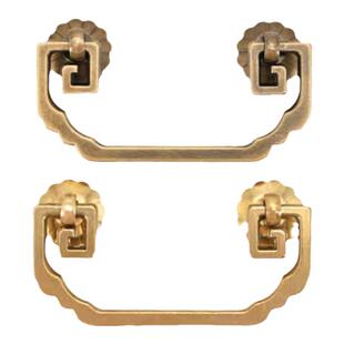 中式仿古抽屉拉手红木家具古典把手字台抽屉复古铜拉手贝壳铜拉手