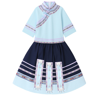 广西壮族儿童三月三少数民族服装苗族布依族演出服彝族男女舞蹈服