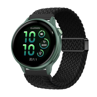 适用Garmin佳明Active6手表表带磁吸编织腕带Active5尼龙弹力回环替换带快拆透气active智能健康腕表调节表链