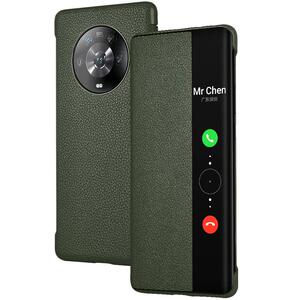 适用荣耀Magic5pro手机壳新款真皮翻盖Magic6Pro镜头圈全包防摔保护套maigc4至臻版手机套magic3高级商务外壳