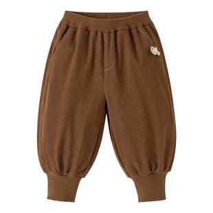 迷你巴拉巴男童裤子宝宝长裤高弹束脚裤儿童休闲裤2026春季童装小