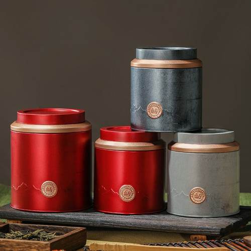新款茶叶铁罐空罐125-250金陈青眉茶叶罐克皮定制密封小柑茶罐骏
