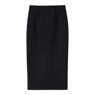 LAFAYETTE148/拉飞逸黑色羊毛铅笔裙女