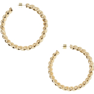 【新年礼物】Jennifer Fisher 女扭纹圈环镀金耳环