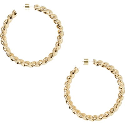 【礼物】Jennifer Fisher 女扭纹圈环镀金耳环