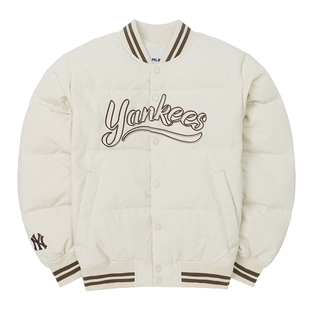 MLB25年冬季男女时尚运动洋基队学院风棒球服保暖羽绒服3ADJV0256