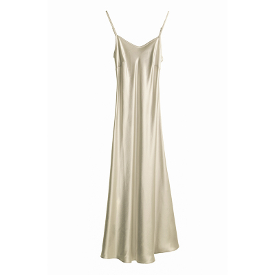 醋酸缎面吊带连衣裙45度斜裁