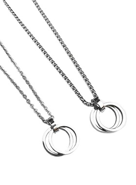 项链双环钛钢男嘻哈戒指ins潮人