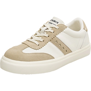 天美意秋新款休闲运动百搭板鞋系带拼色女德训鞋KG108CM5