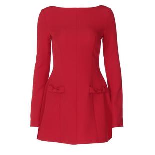 gusty法式小香风甜美气质收腰A字裙西装裙女春夏高级感赫本小黑裙