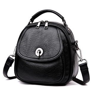 双肩包女2026新款小背包时尚真皮韩版小清新女士单肩斜跨迷你背包