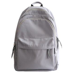 NR百搭纯色大容量背包男双肩包书包女初中生电脑包旅游双肩背包