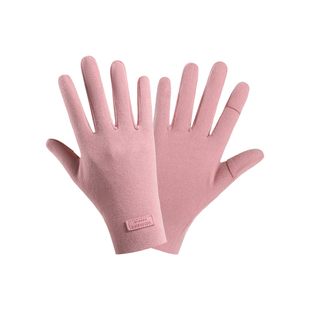 手套秋冬天女骑行德绒可爱学生防寒开车骑车加绒加厚保暖触屏翻盖