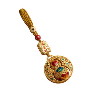 沙金平安葫芦钥匙扣汽车钥匙挂饰挂件男女款式钥匙链福禄礼品精致