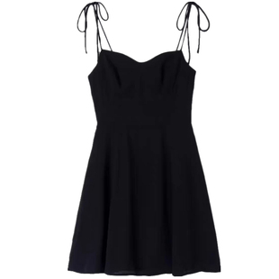 reformation法式蓝色碎花绑带吊带连衣裙子女多巴胺度假短裙夏季