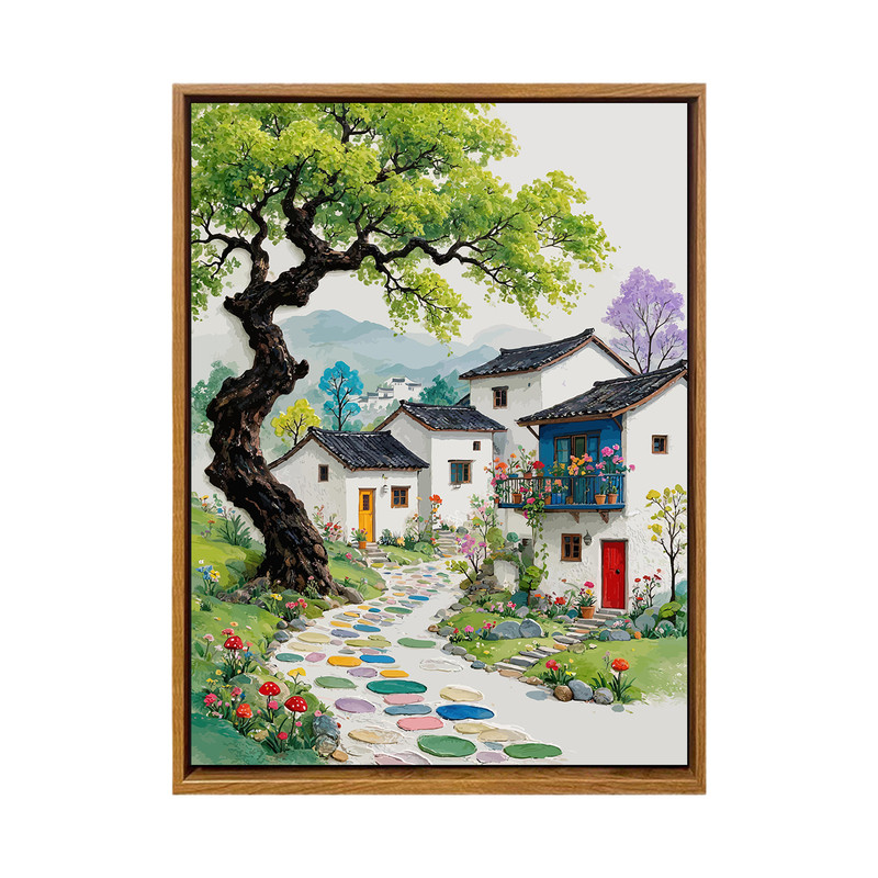 治愈系江南小院DIY数字油画风景