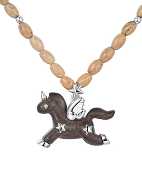 FWISH设计师款实木小马耳环马年