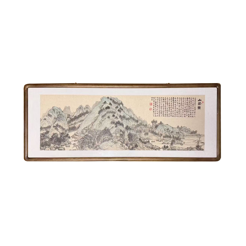 纯手绘富春山居图真迹带框国画
