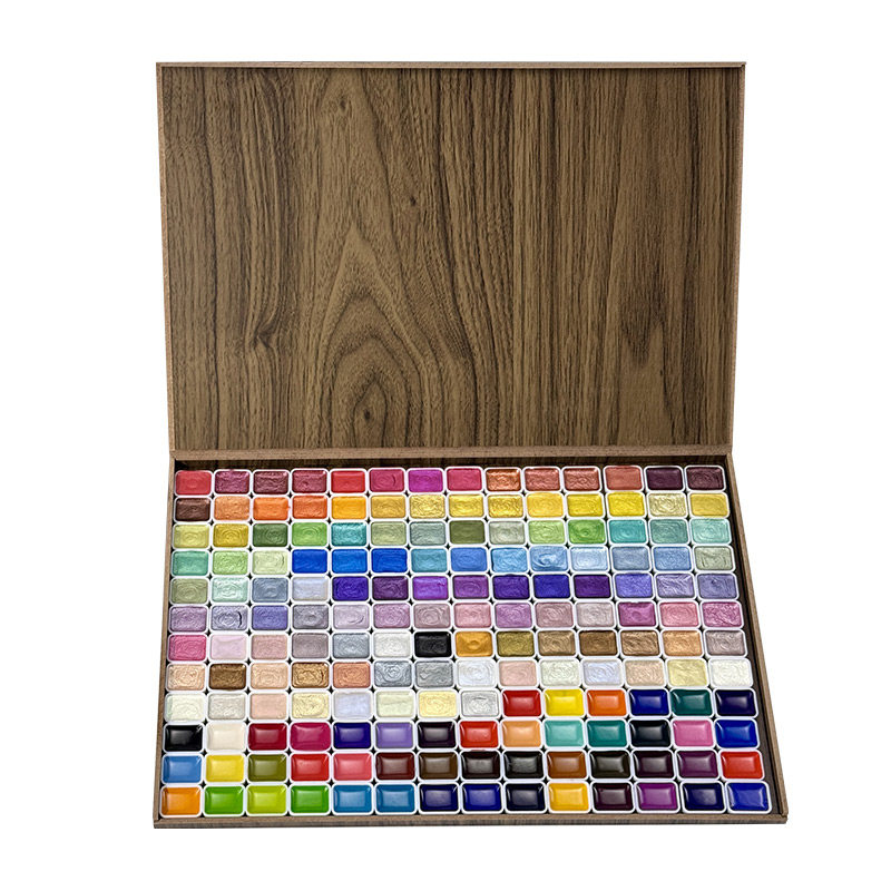 固体国画颜料珠光水彩组合168色