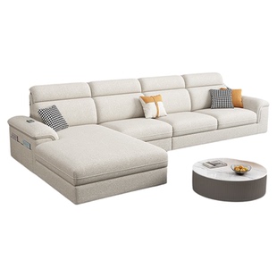 2025新款猫抓布沙发现代简约贵妃沙发小户型家用棉麻布艺沙发客厅