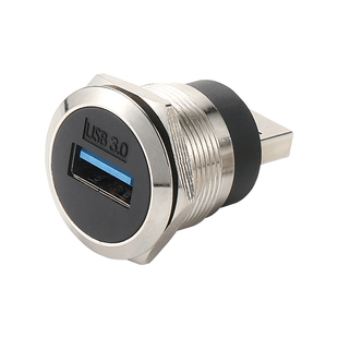 AVSSZ圆形USB3.0模块数据传输机柜箱USB母座母转公固定安装转换头