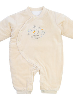 黄色小鸭婴儿连体衣秋冬棉衣0-18