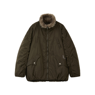 物理少年落肩毛领羽绒服