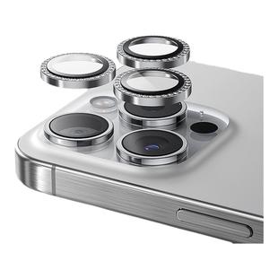 CASEBANG高清手机镜头晶钻保护钢化膜适用于iPhone17Promax/16/15/14/13/Pro/ProMax保护摄像头贴粉色