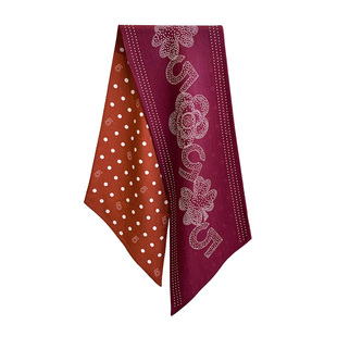 红色真丝羊毛围巾女士轻奢高级感羊绒小丝巾长条薄款妈妈款本命年