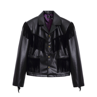 PUBLICRADIO 美式复古西部牛仔摇滚伍德斯托克纪念嬉皮士流苏皮衣