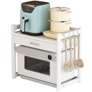 厨房微波炉架子置物架台面放电饭煲蒸烤箱家用多功能白色收纳架子