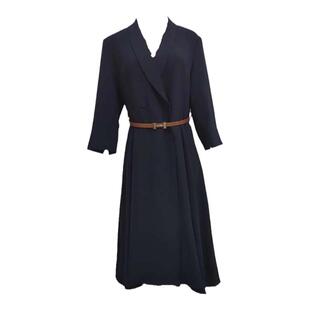 米白色正式场合连衣裙气质时尚西服裙子主持人面试上镜职业正装裙